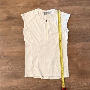 Athleta White Sleeveless Quarter-Zip Performance Top
